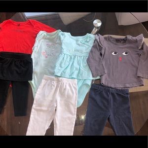 Mix N Match 12m Set ! 4 long sleeve tops 3 pants